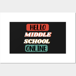 Online Hello Grade Virtual Back to School 2020 - Hello Middle School Online Posters and Art